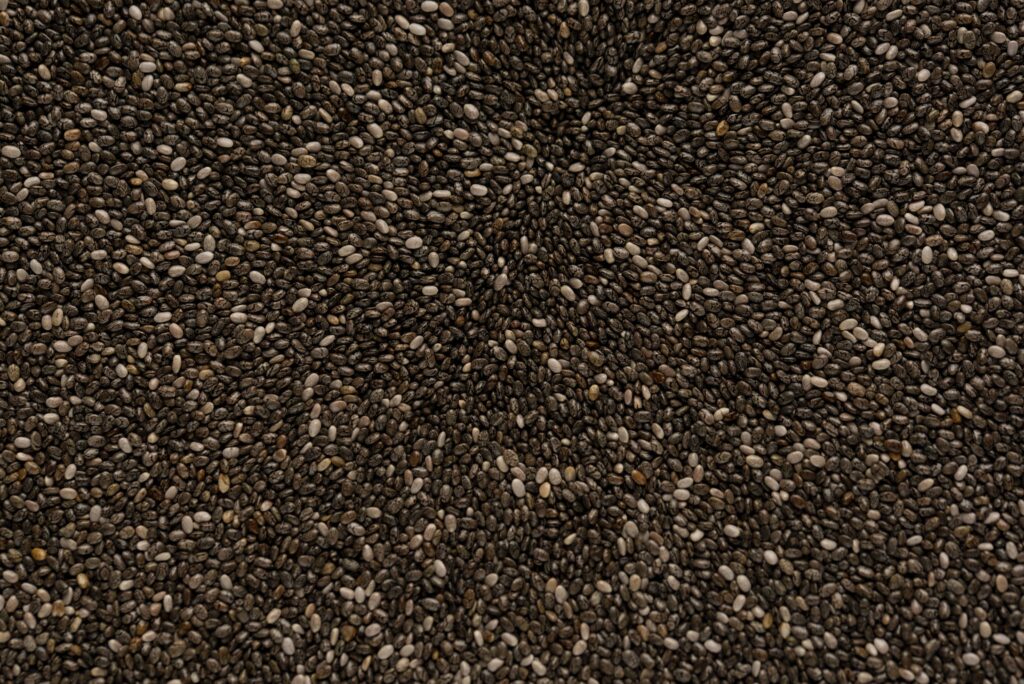 Pile of chia seeds.