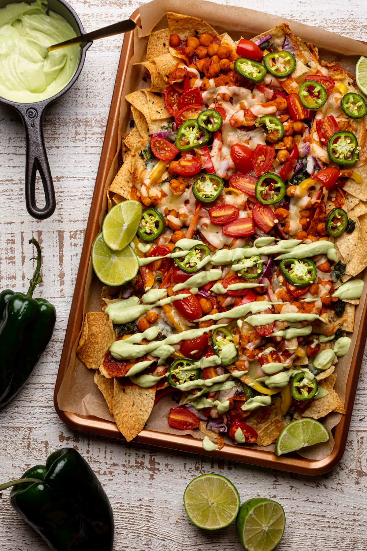 Sheet Pan Buffalo Chickpea Nachos