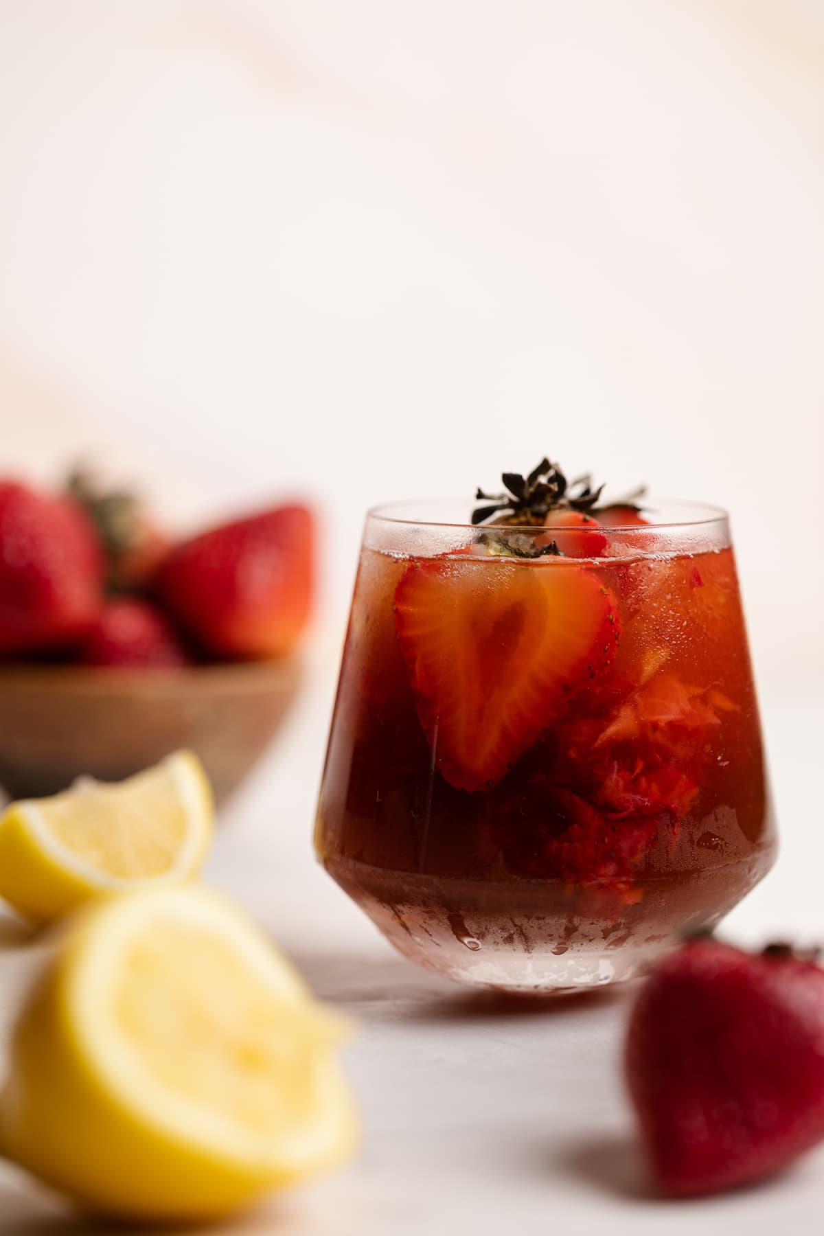 Roasted Dandelion Strawberry Drink 