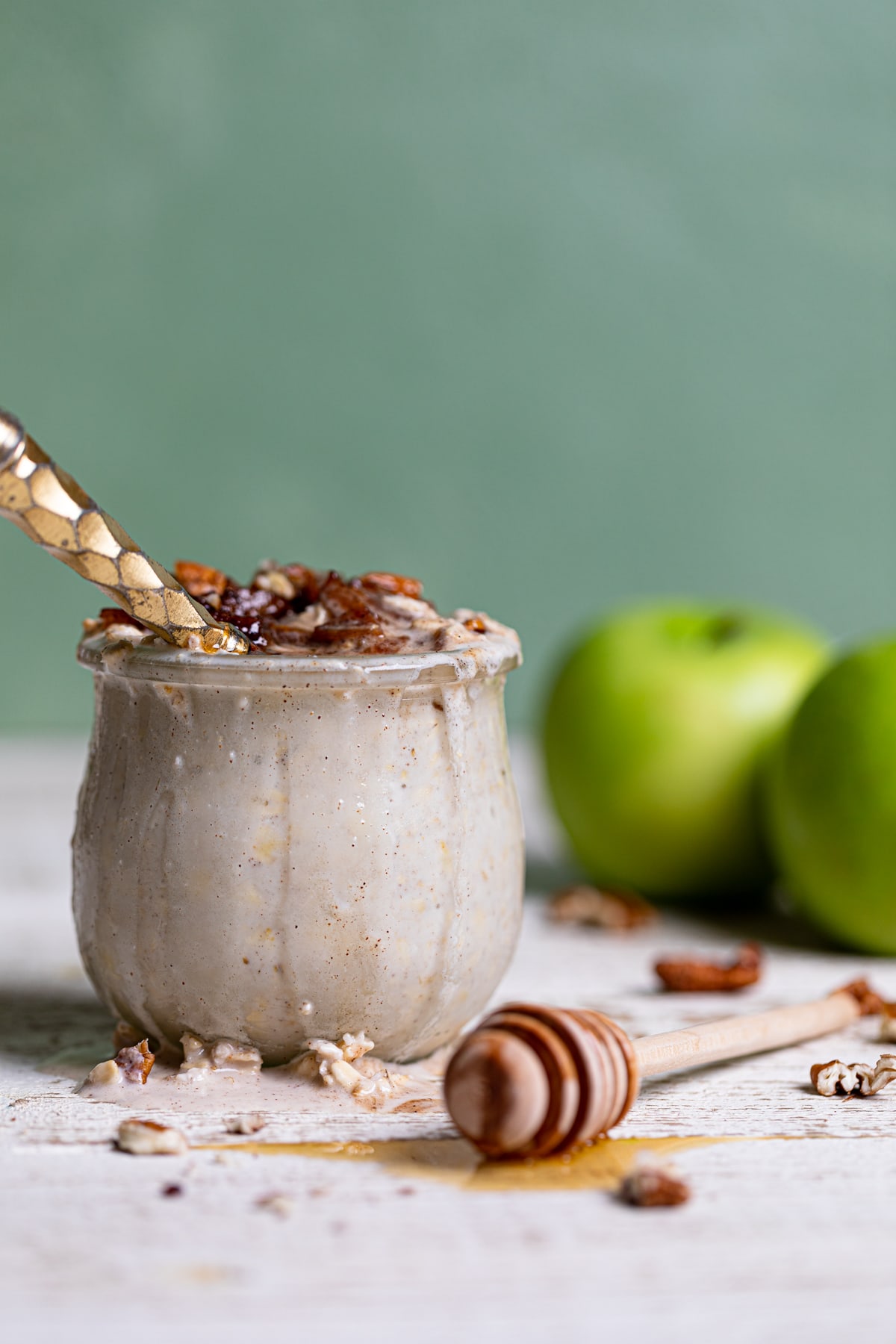 Glass of Apple Pie Overnight Oats