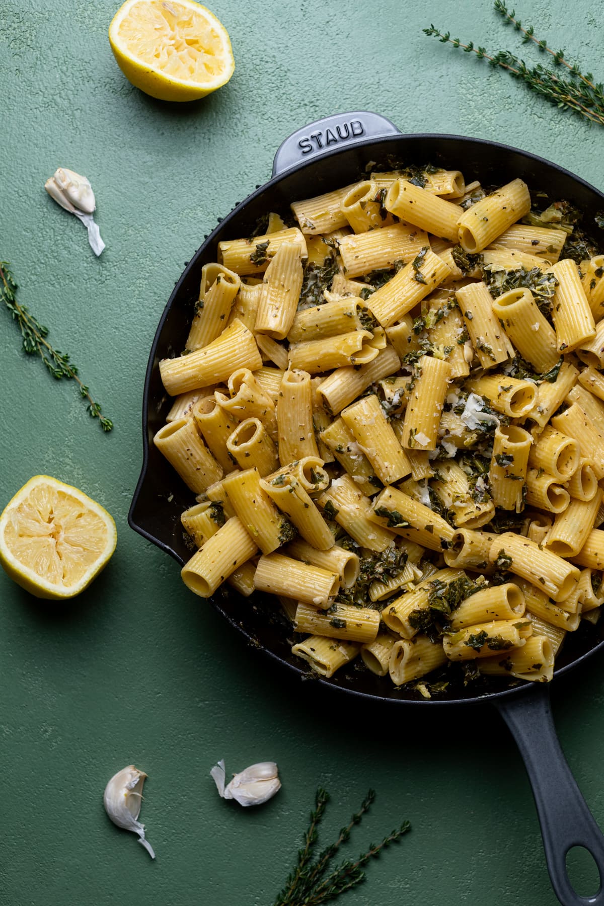 Lemon + Herb Garlic Parmesan Kale Pasta 