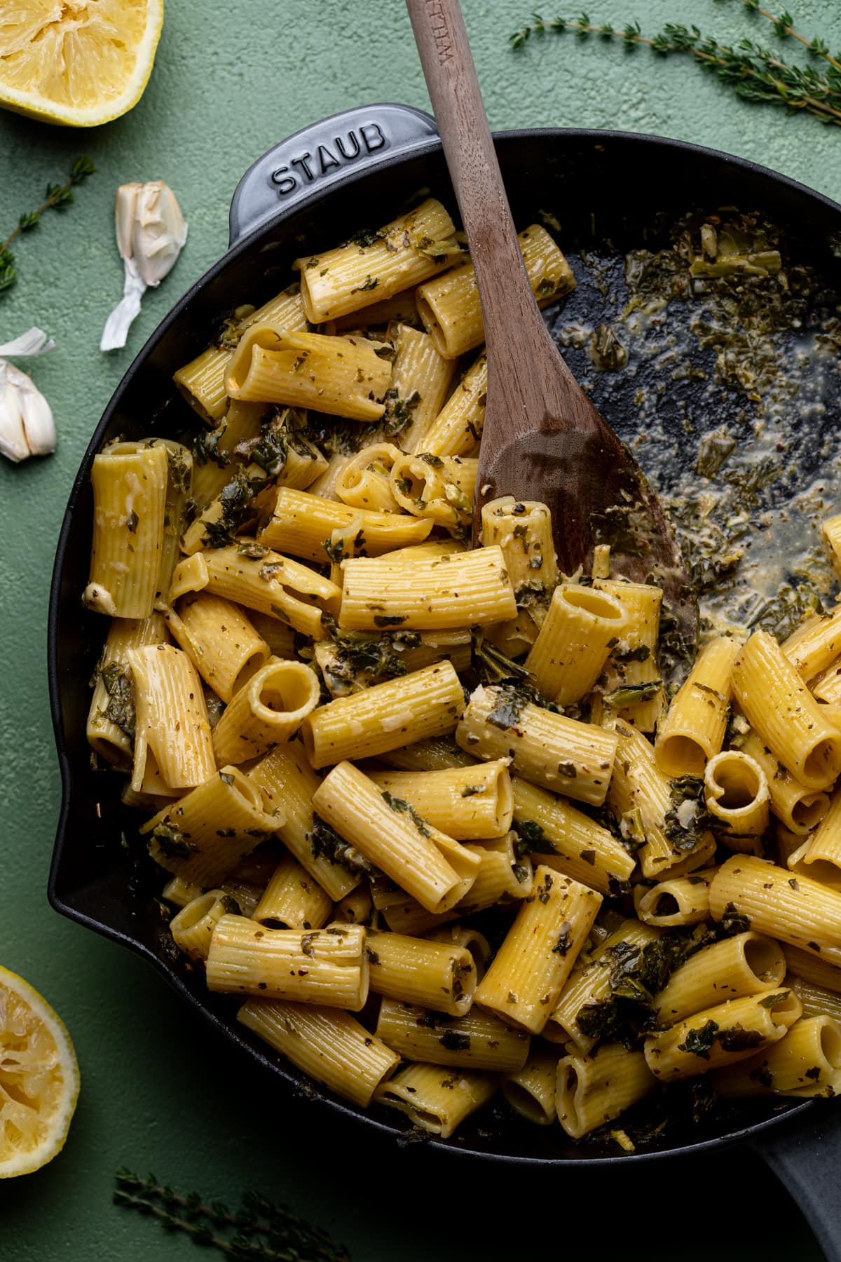 Lemon + Herb Garlic Parmesan Kale Pasta 