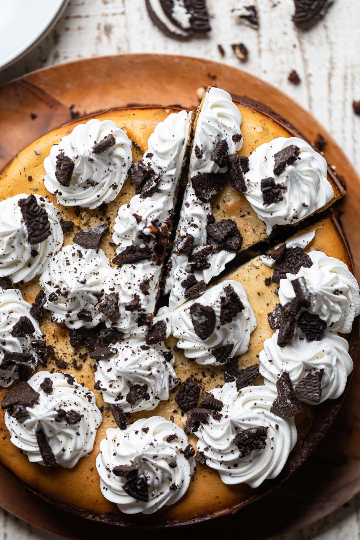 Closeup of Gluten-Free Peanut Butter Cookies N\' Cream Brownie Cheesecake