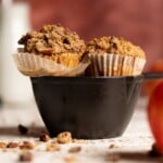 Vegan Apple Spice Muffins in a black bowl
