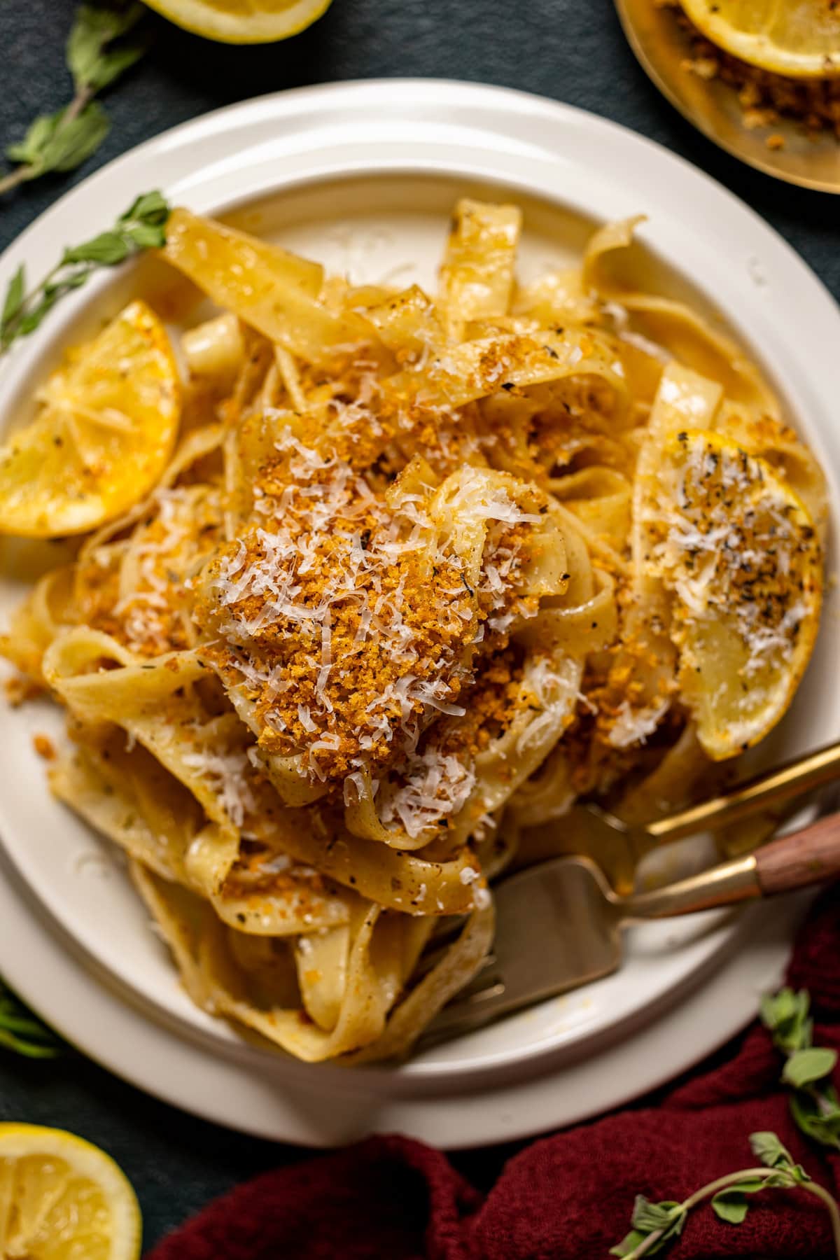 Closeup of Lemon Brown Butter Pasta 