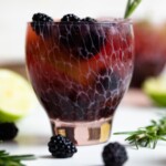 Closeup of a Blackberry Lime Mocktail