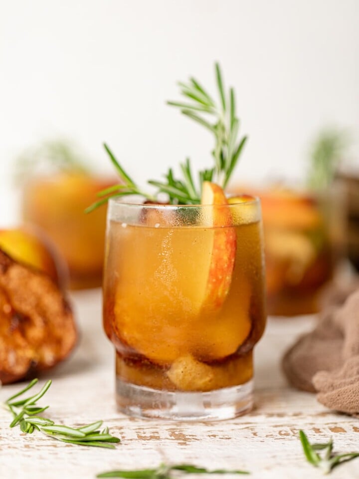 Roasted Apple Pear Mocktail in a small glass