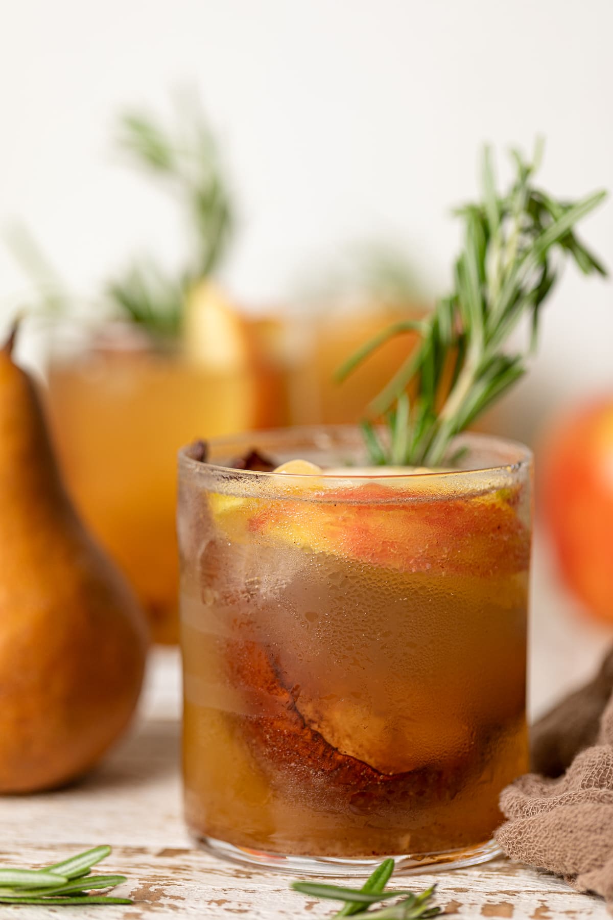 Small glass of Roasted Apple Pear Mocktail