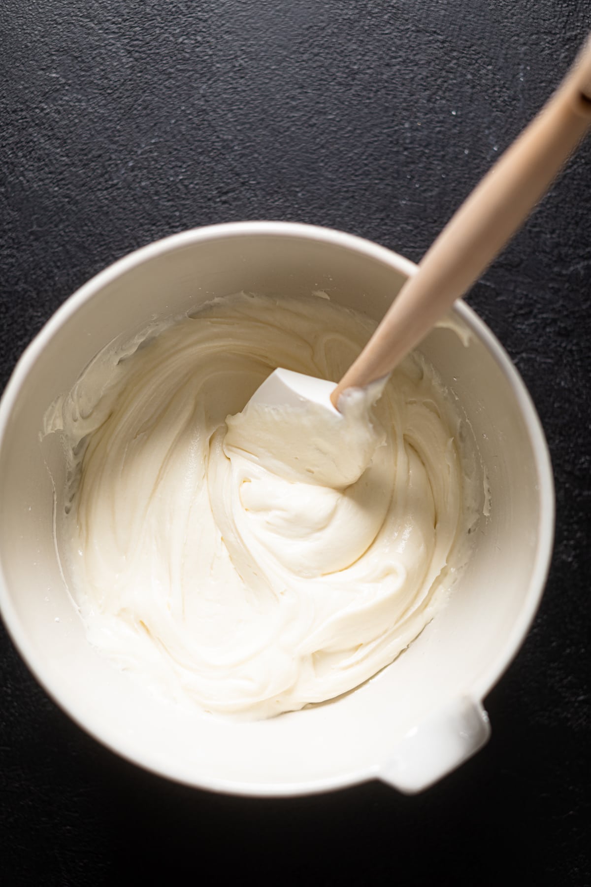 Bowl of cream cheese buttercream