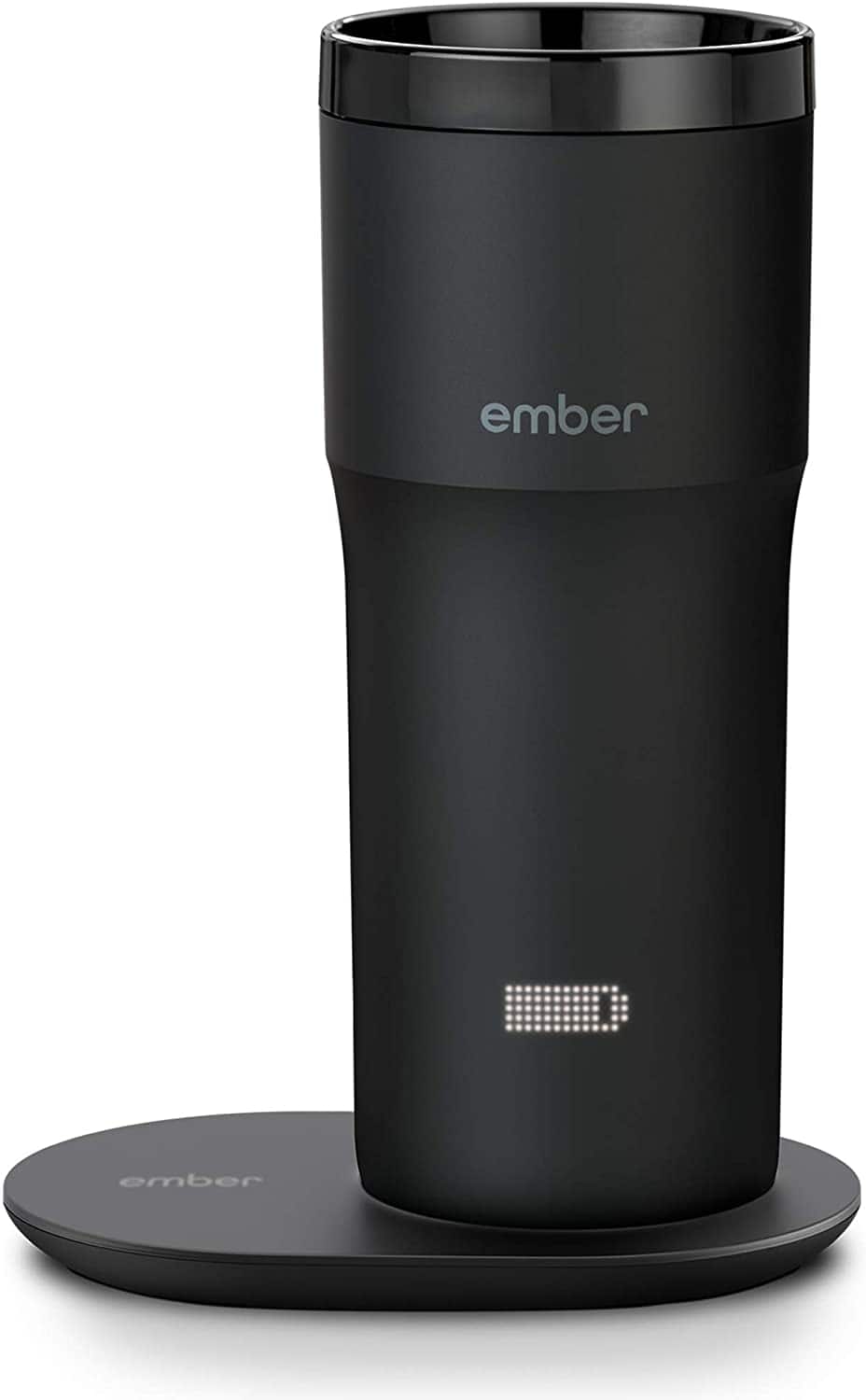 Black ember travel mug that is charging