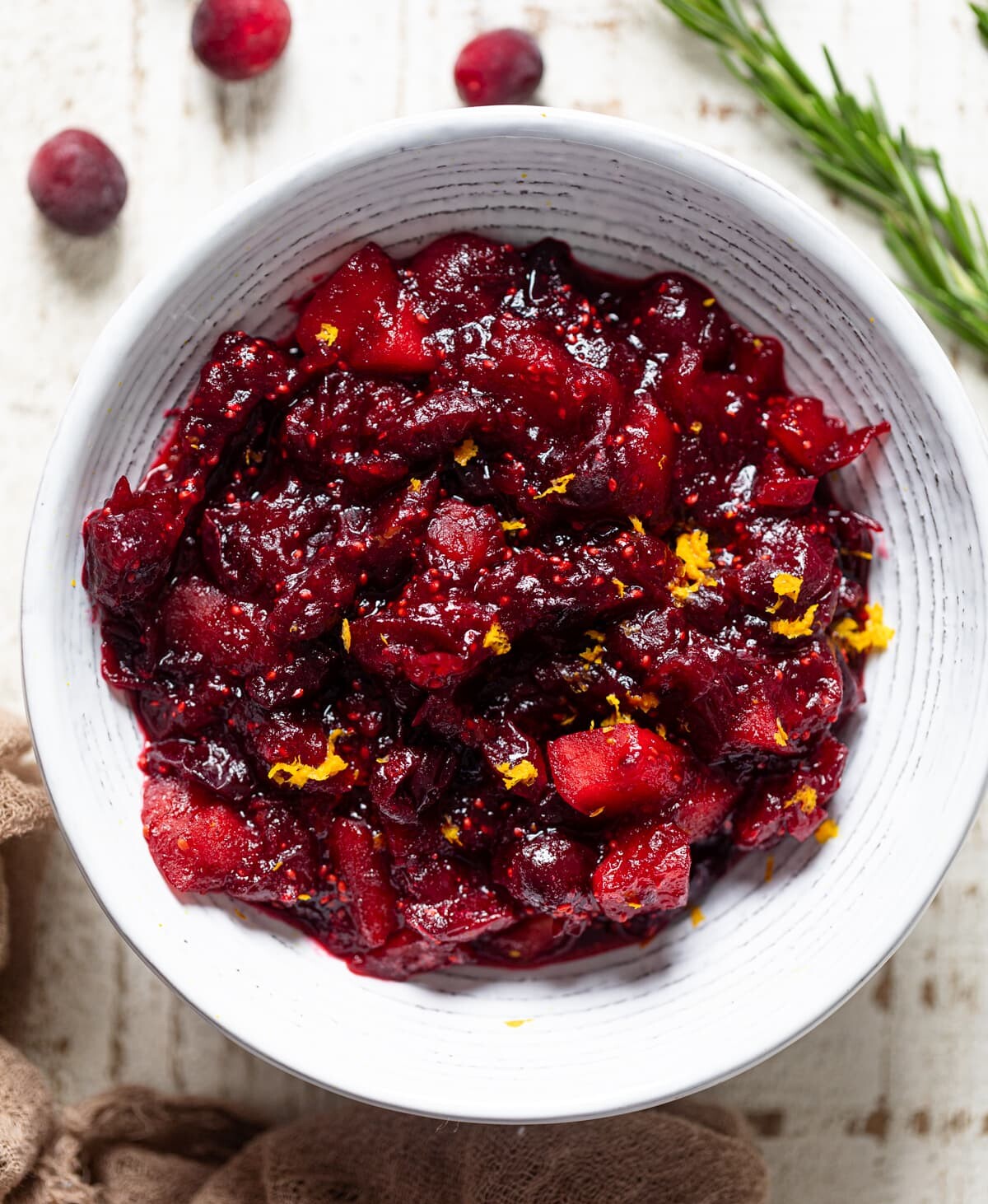 Closeup of Apple Cranberry Sauce