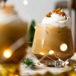Gingerbread Eggnog Mocktail in a small glass