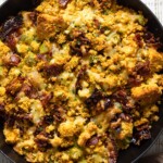 Southern-Styled Cornbread Stuffing in a skillet