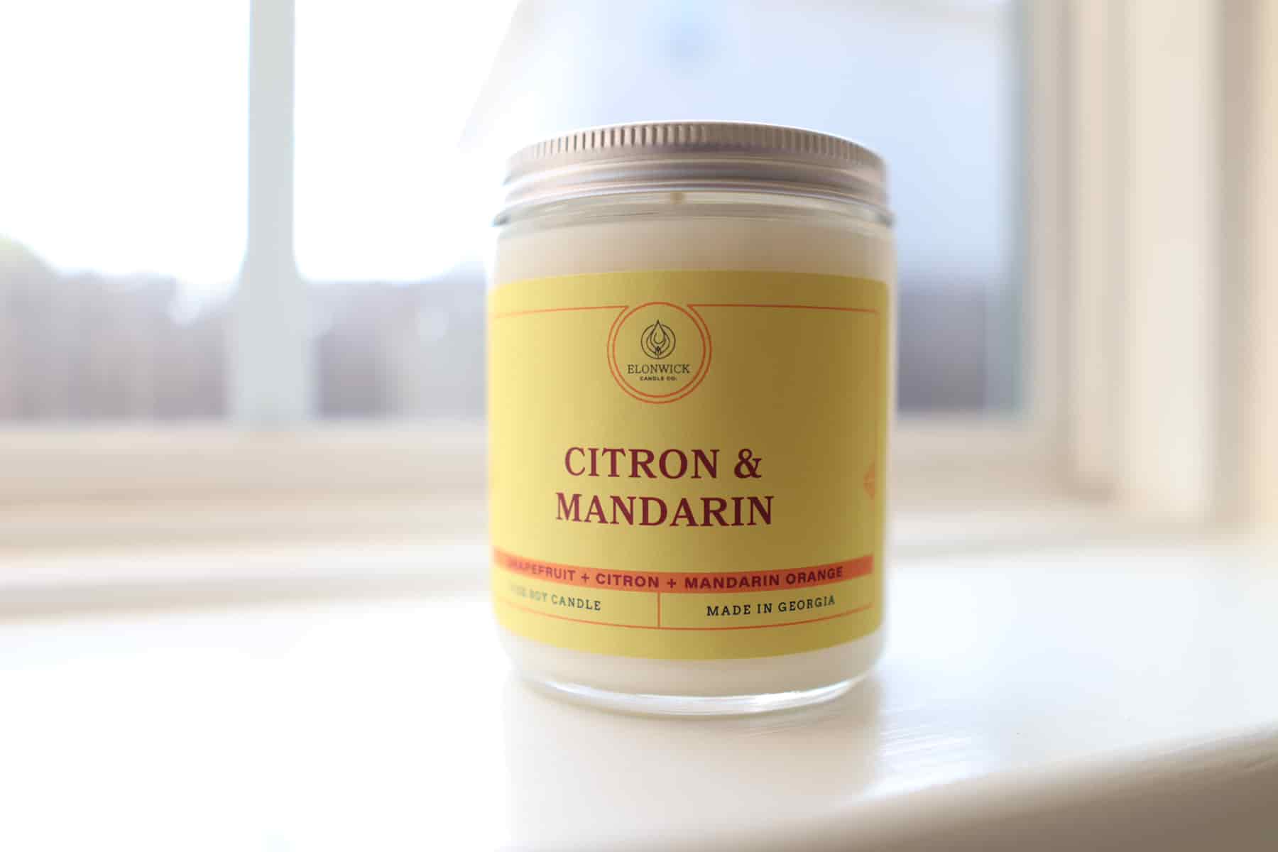Citron and Mandarin scented candle from Elonwick