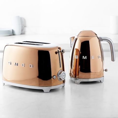 Shiny SMEG toaster and kettle