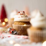 Gingerbread Cupcake piled high with Eggnog Frosting