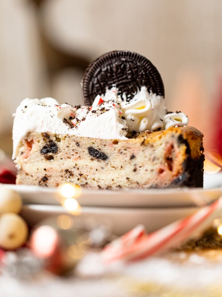 Slice of Peppermint Oreo Cheesecake