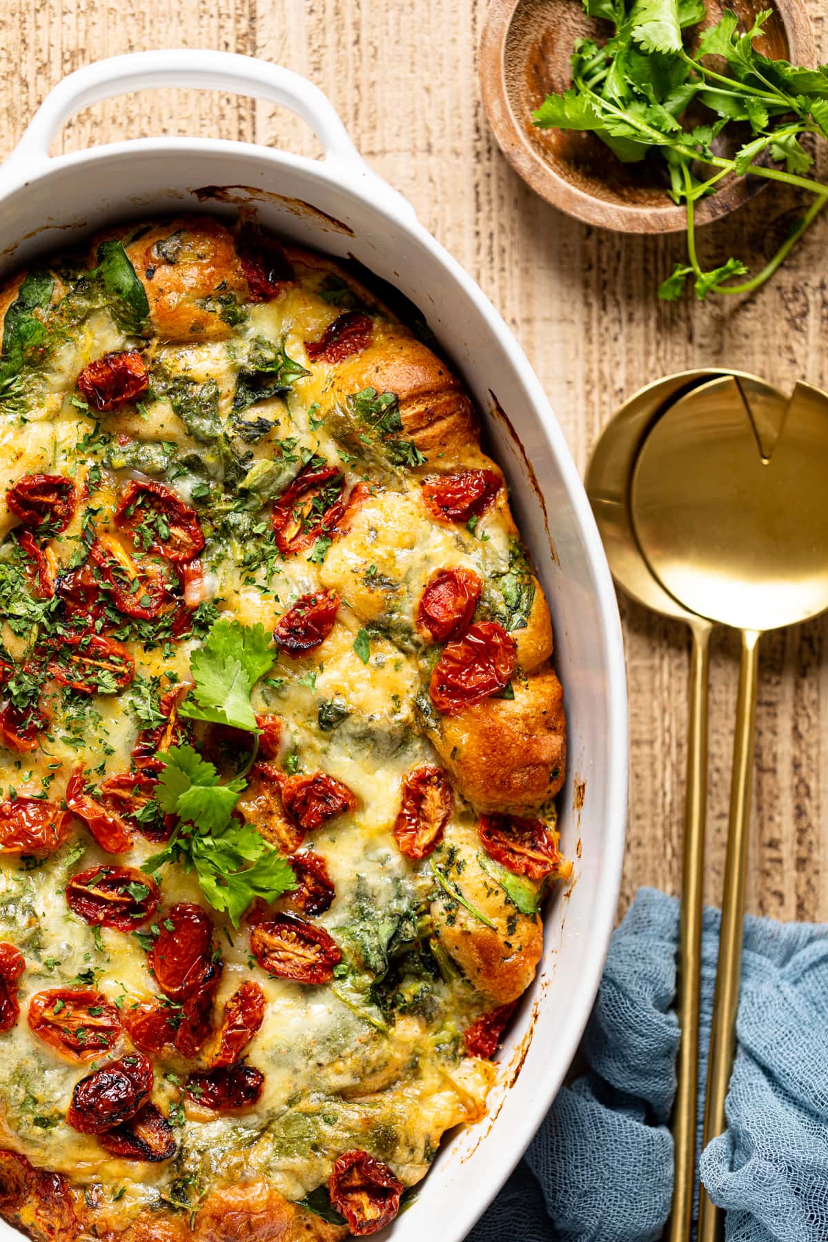 Overhead shot of a Veggie Breakfast Strata 