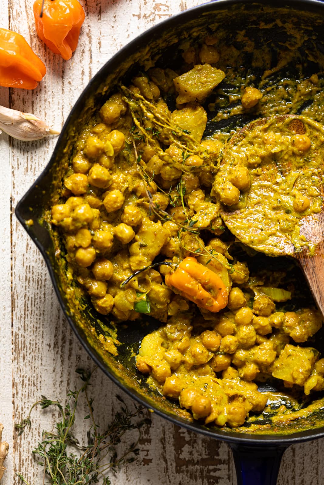 Easy Spicy Curry Chickpea + Potatoes