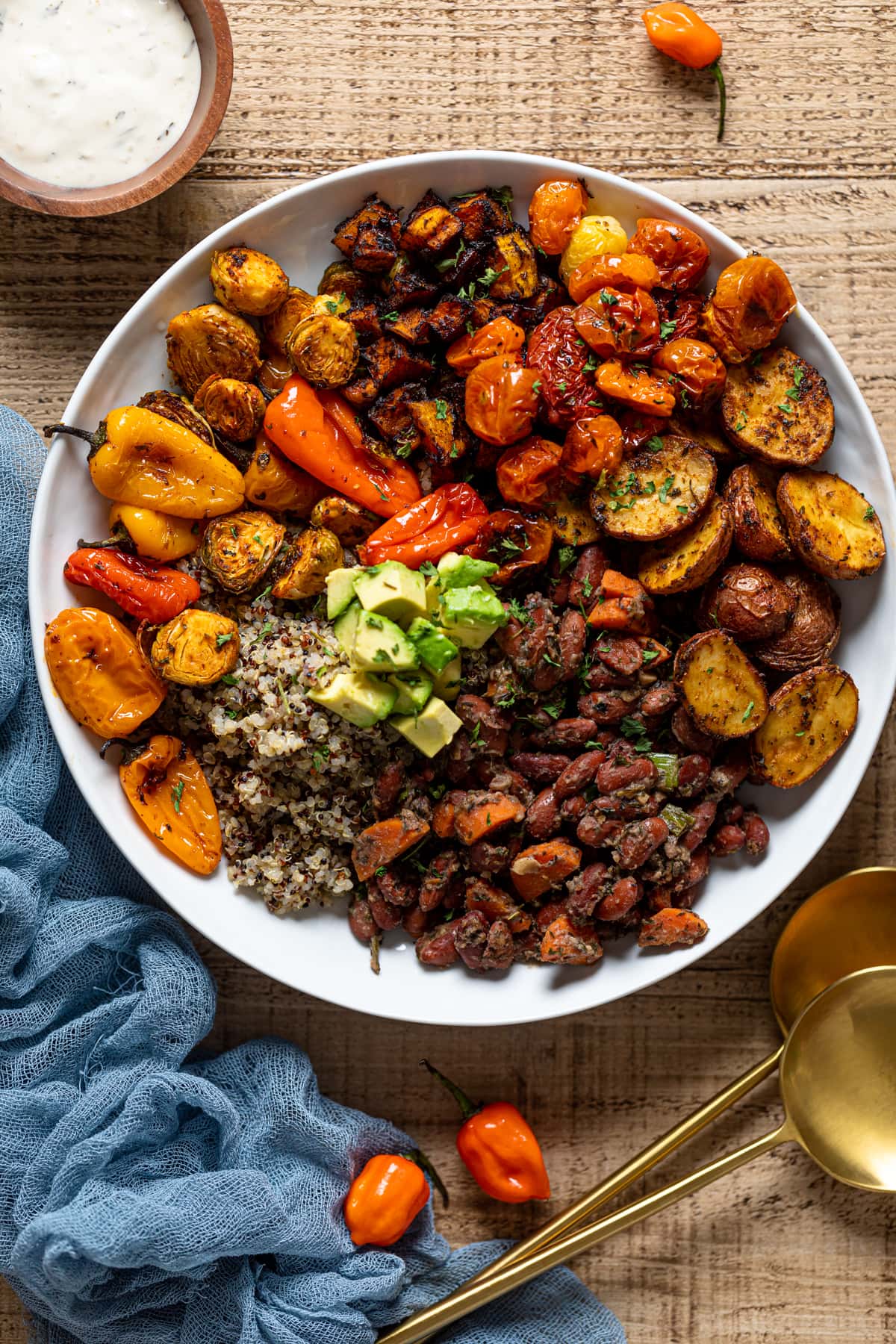 Overhead shot of a Vegan Jamaican Power Bowl