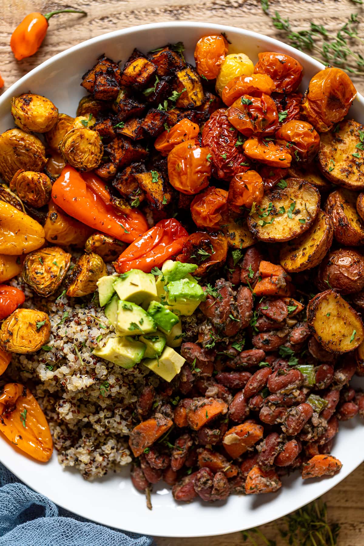 Closeup of a Vegan Jamaican Power Bowl