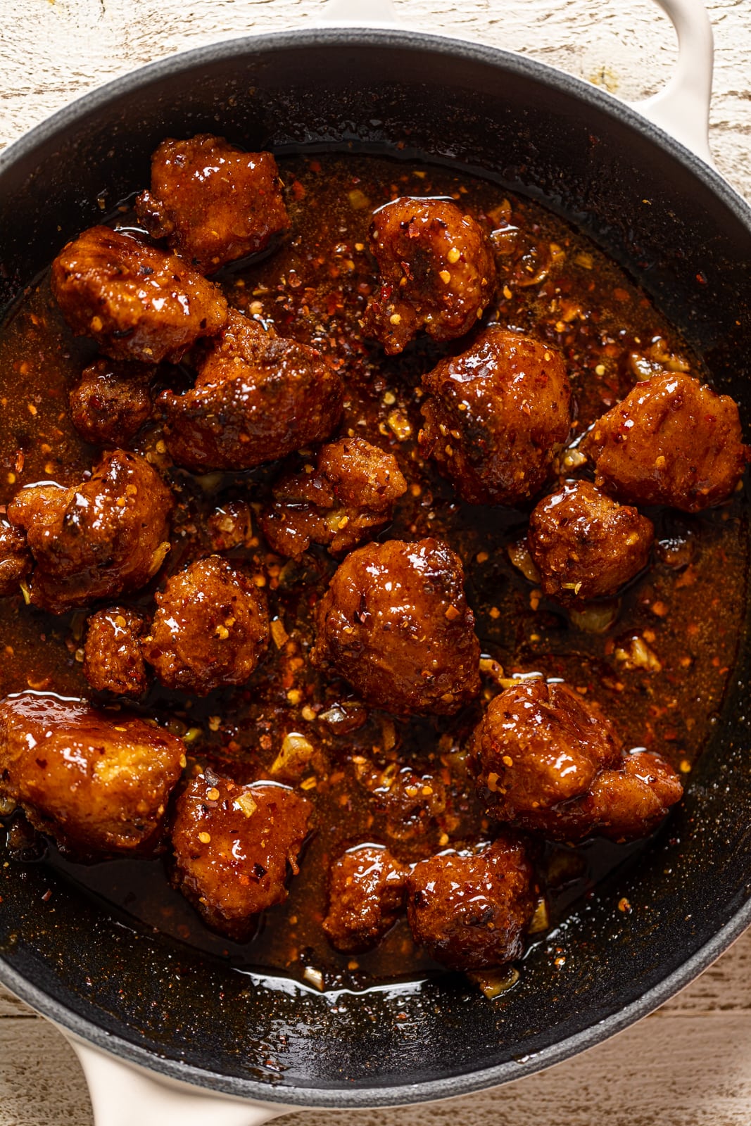 Closeup of Southern Hot Honey Cauliflower Bites