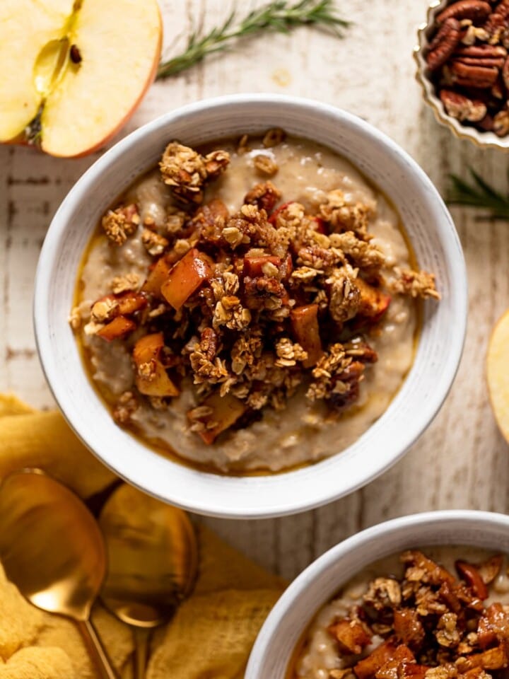 Bowl of Breakfast Apple Crumble Oatmeal