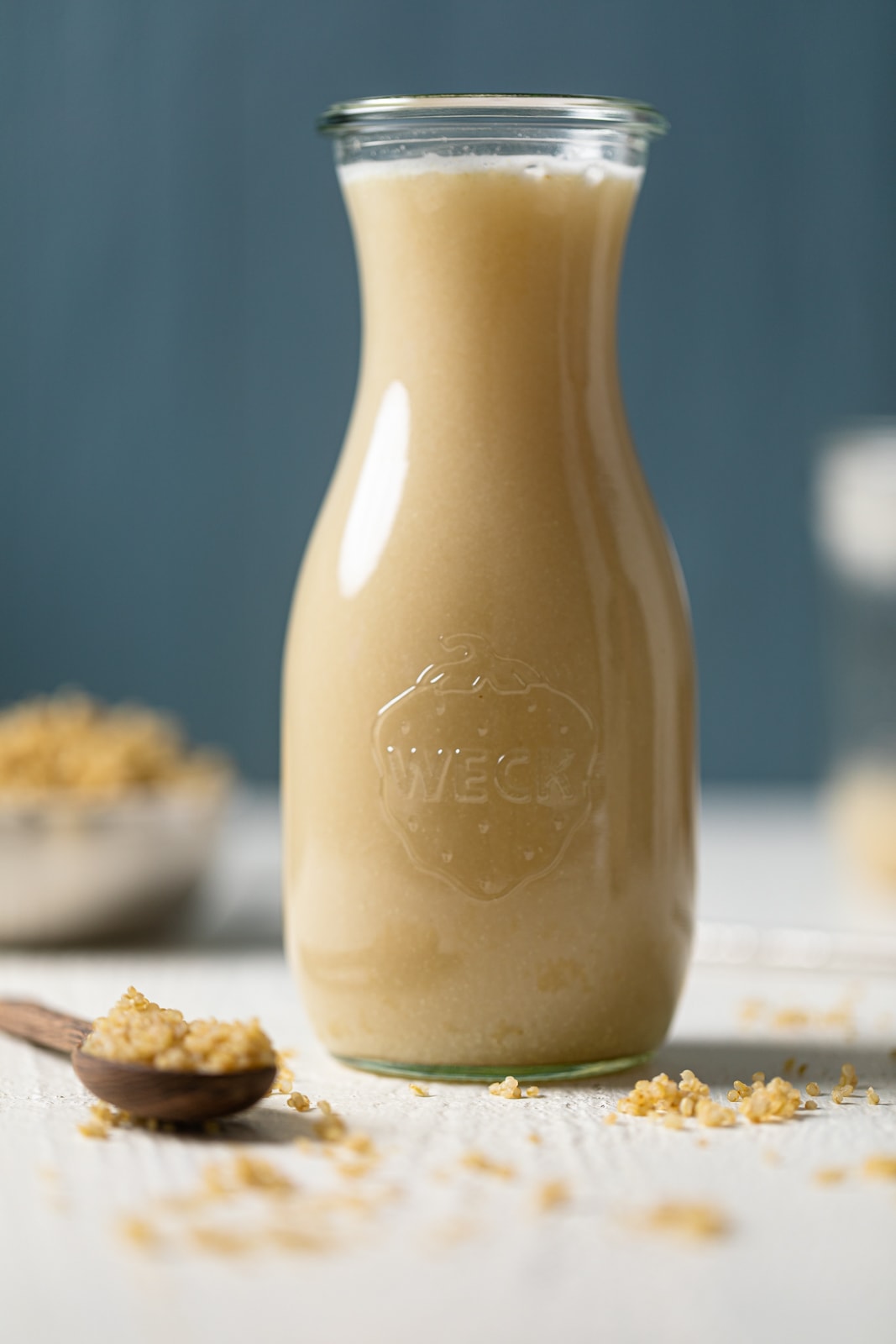 Glass jar of Quinoa Milk