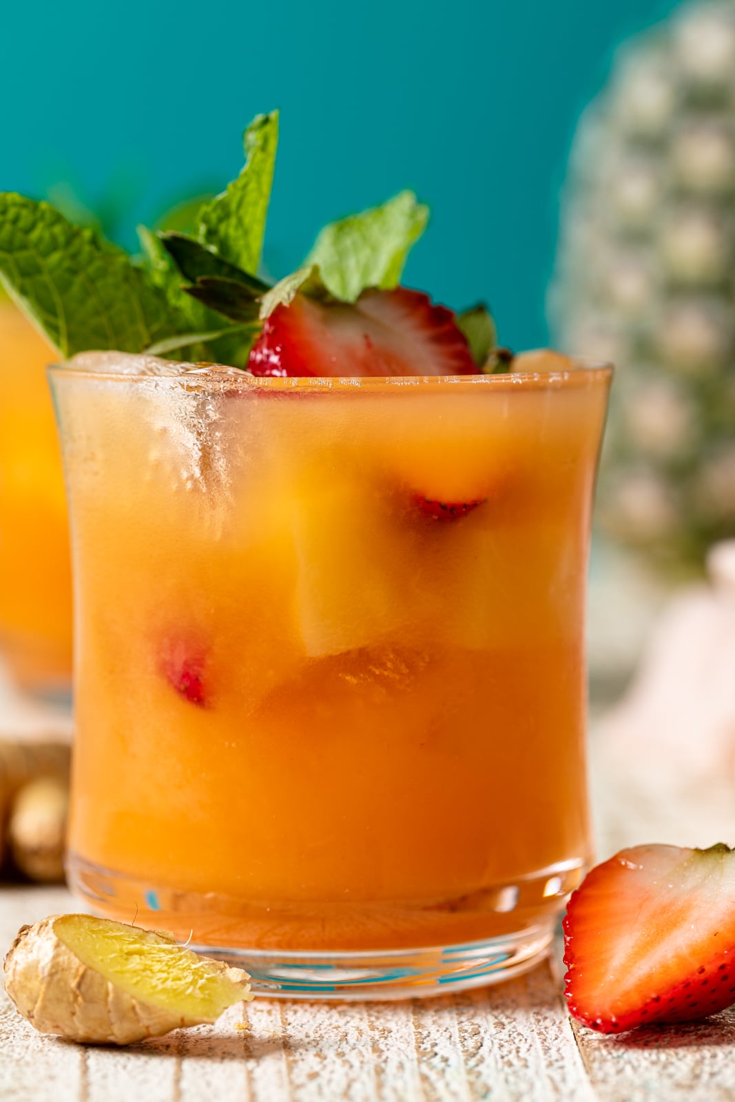 Jamaican Rum Punch Mocktail in a glass