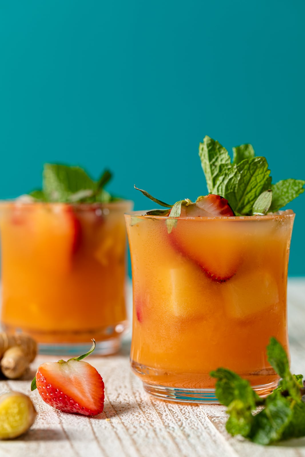 Two glass of Jamaican Rum Punch Mocktail