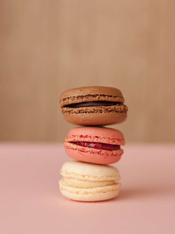 Pile of three macarons