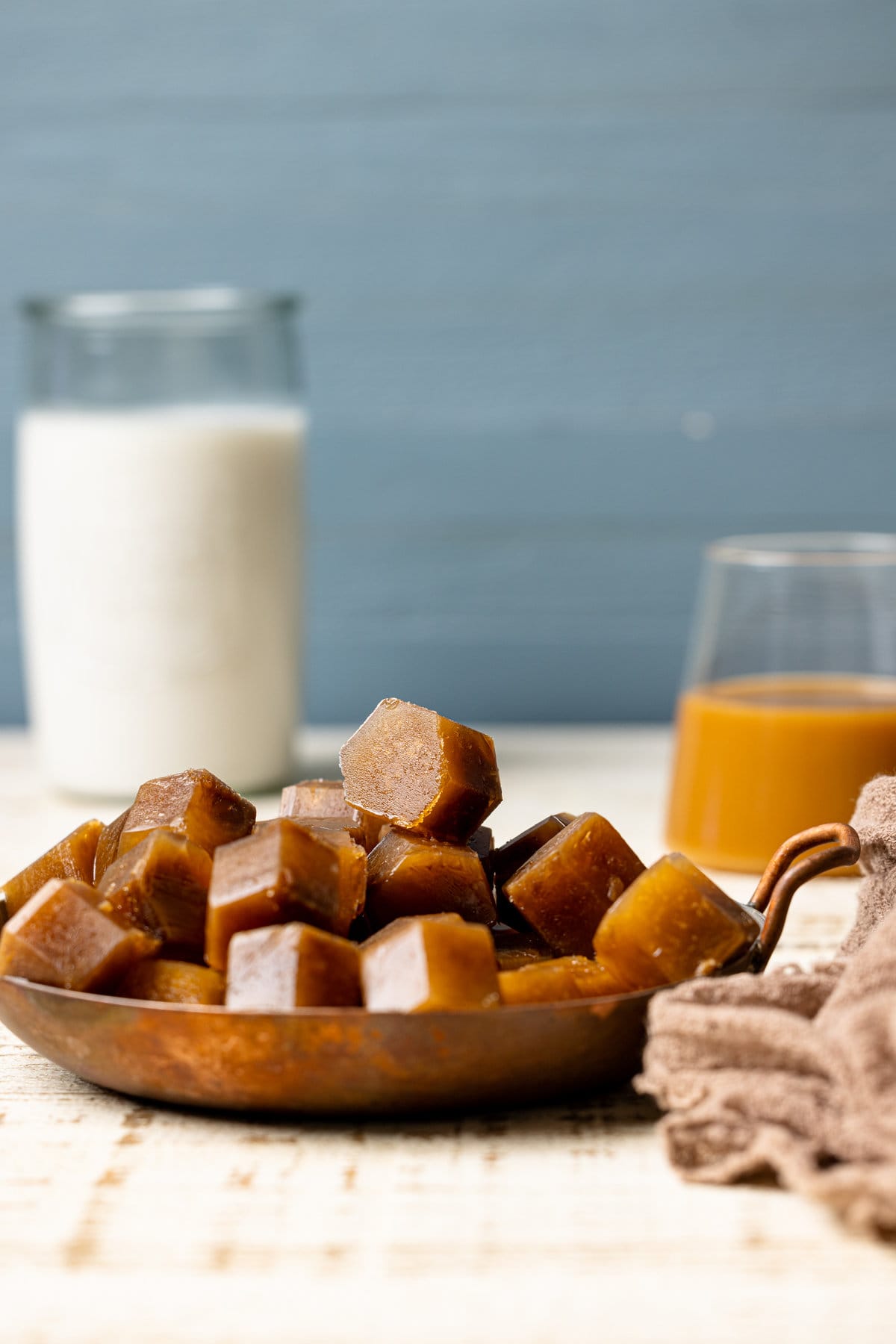 Pile of frozen coffee cubes