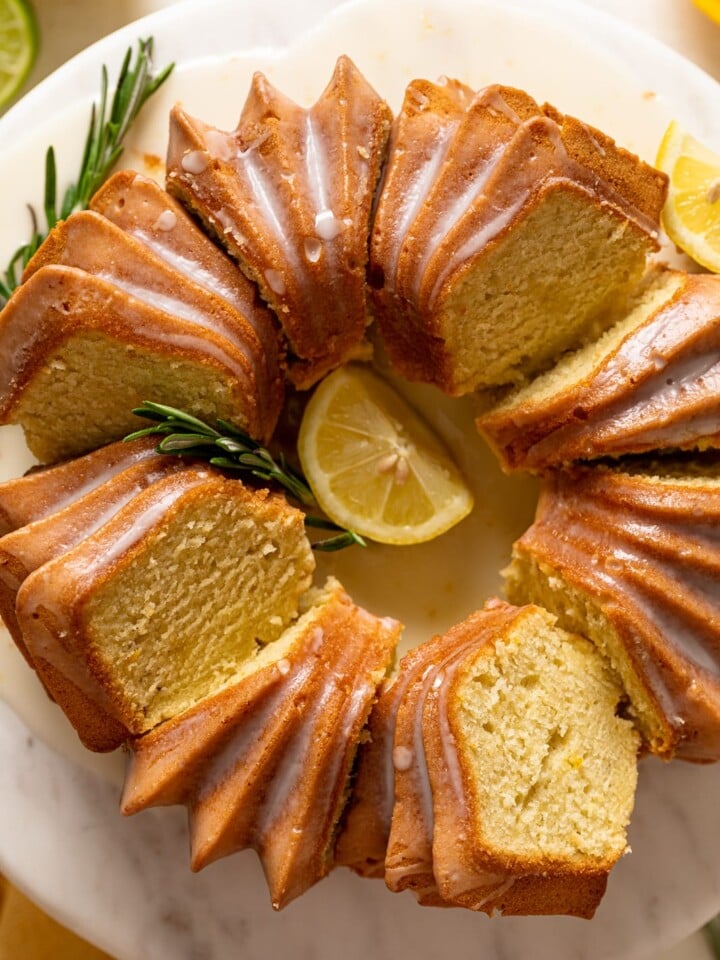 Sliced Citrus Olive Oil Bundt Cake