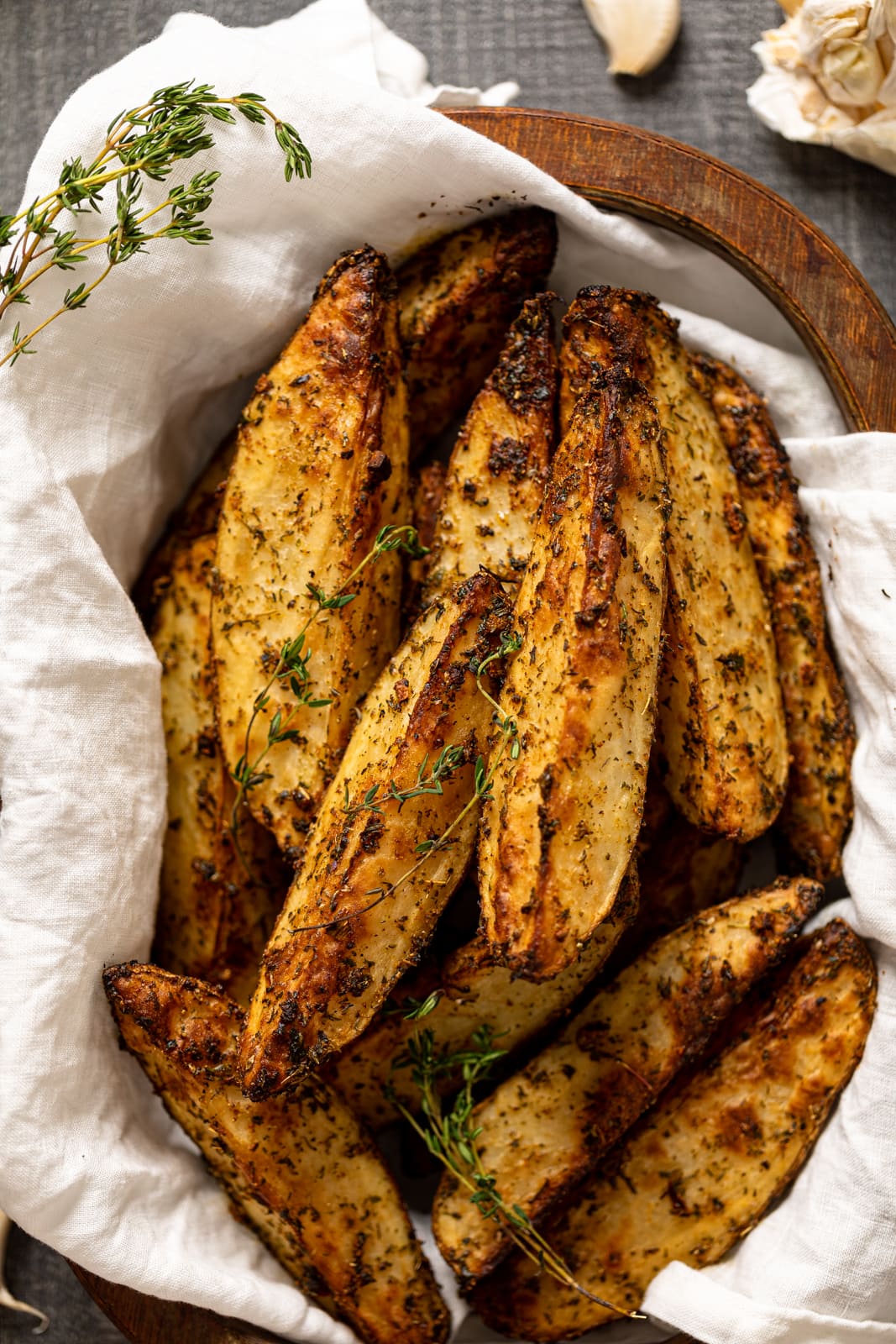 Basket of Crispy Jumbo Garlic Herb Fries