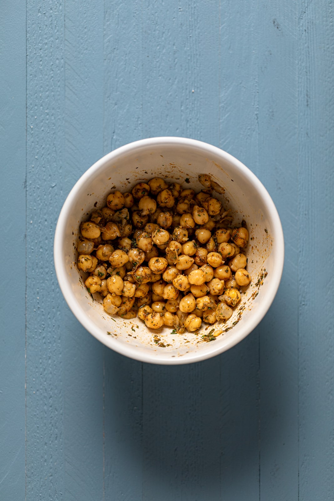 Bowl of seasoned chickpeas