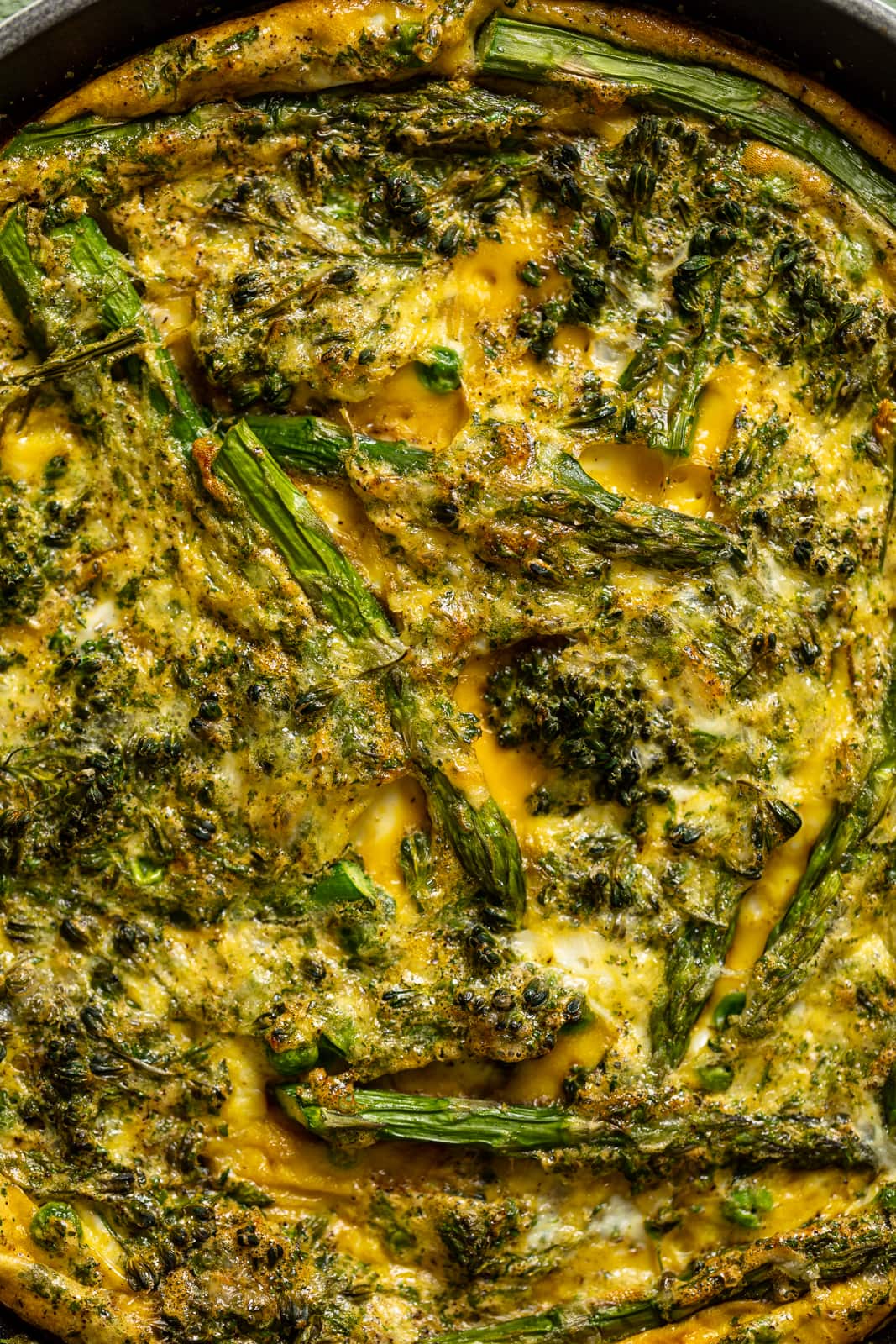 Closeup of a Spring Vegetable Frittata