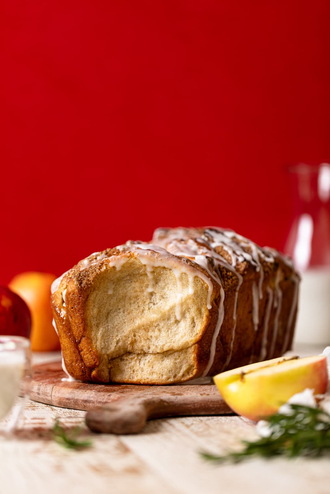 Loaf of with vanilla glaze