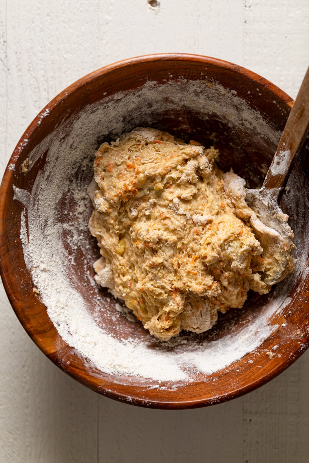 Bowl of Banana Carrot Cake Scone dough