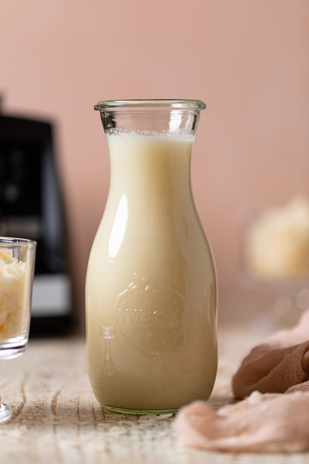 Glass jar of Homemade Plant Mylk.