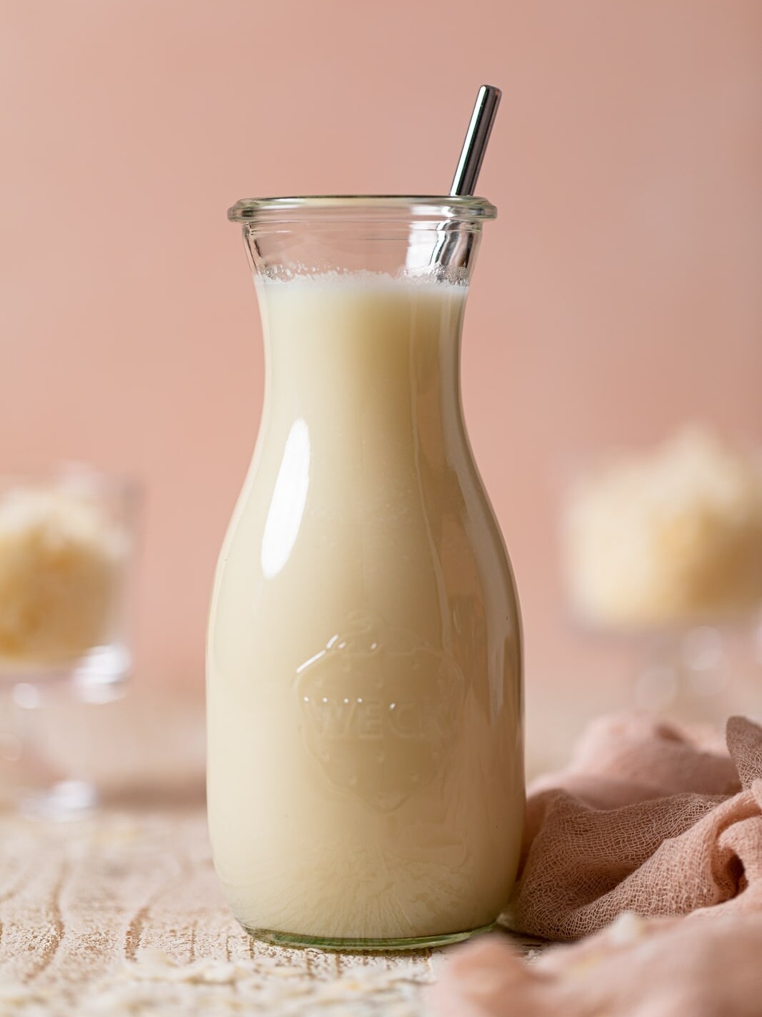 Glass jar of Homemade Coconut Milk