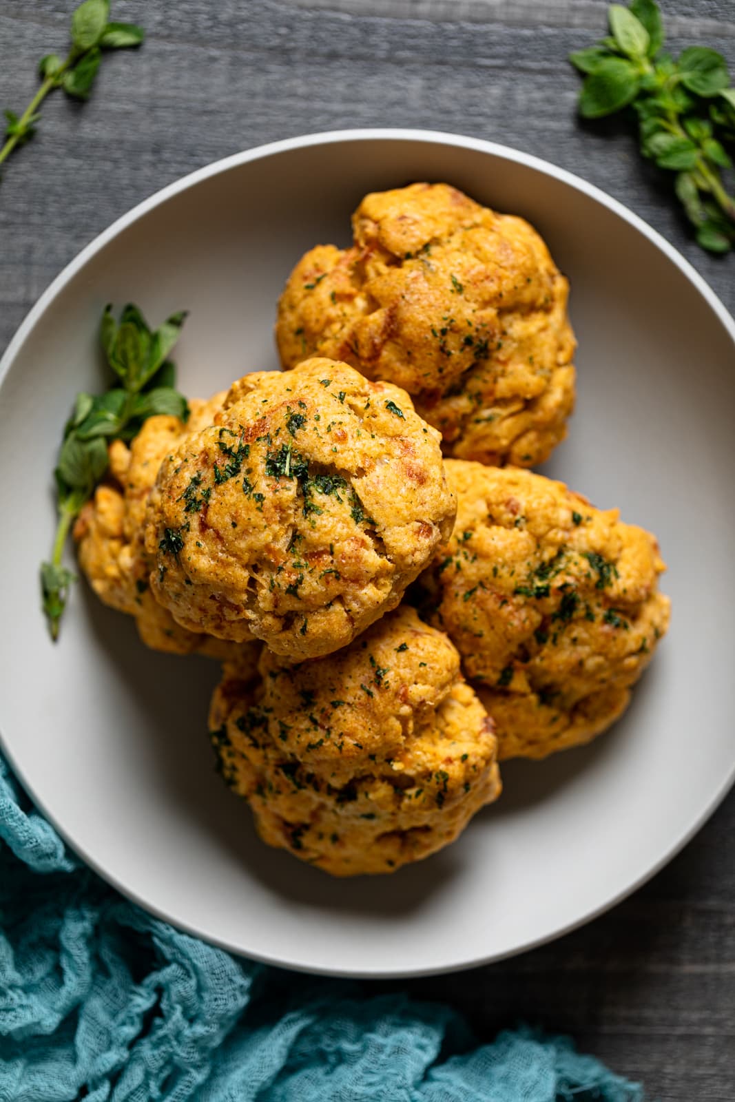Plate of Gluten-Free Cheddar Bay Biscuits