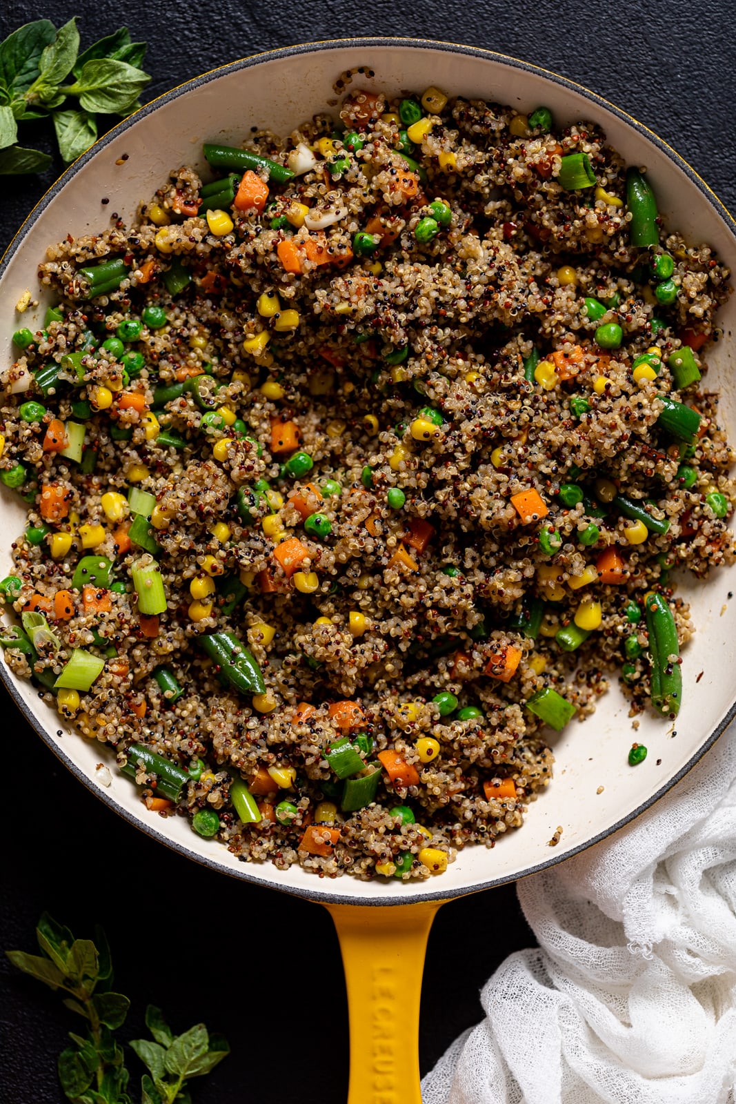 Skillet of Vegan Quinoa Fried Rice