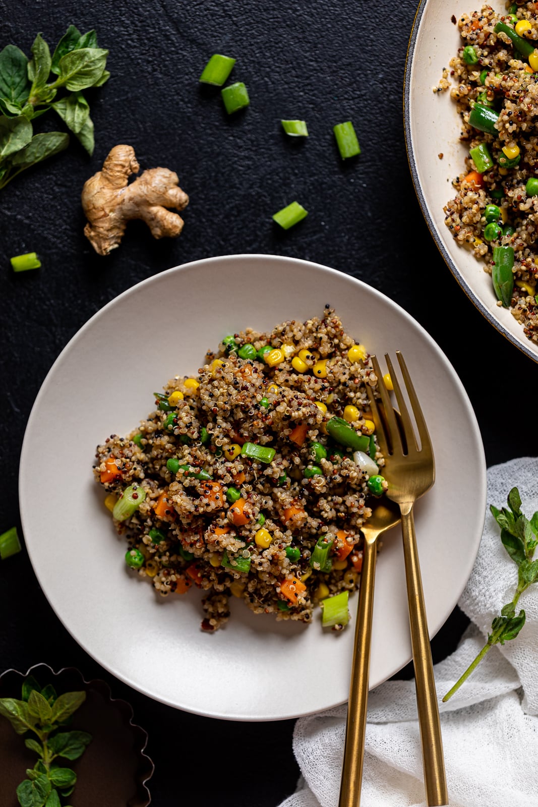 Plate of Vegan Quinoa Fried Rice