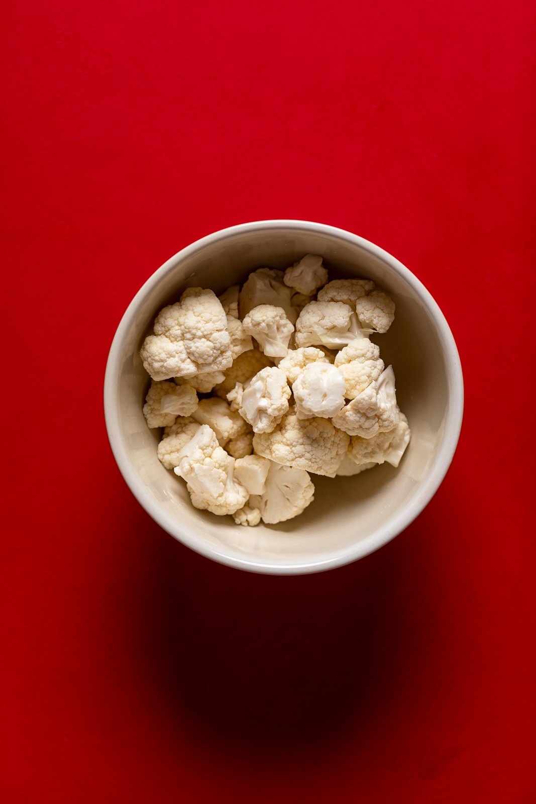 Bowl of chopped cauliflower