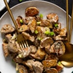 Closeup of Vegan Roasted Potato Salad