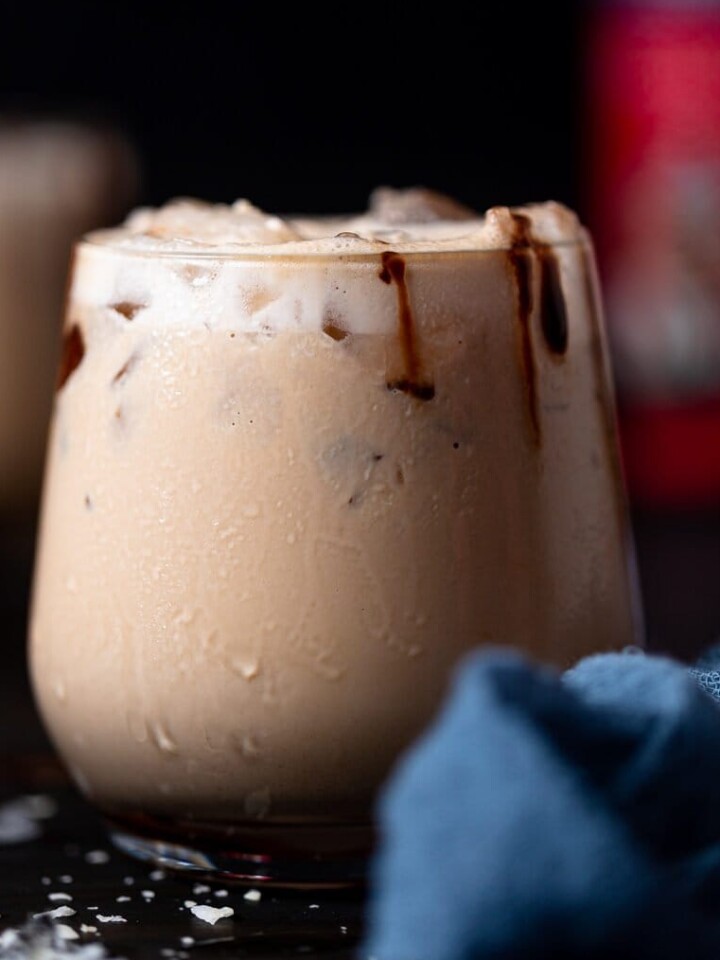 Glass of alcohol-free Jamaican Rum Cream
