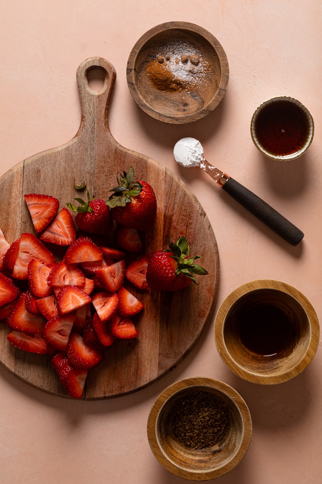 Ingredients for Strawberry Shortcake Baked Oats including strawberries, salt, and baking powder