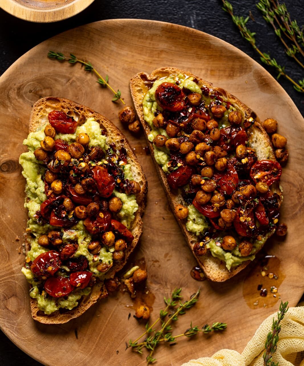 Plate with two pieces of Avocado Toast