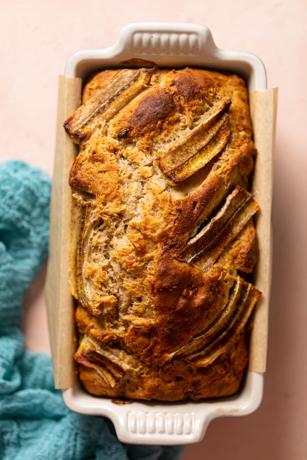 Loaf of Banana Bread in a bread pan
