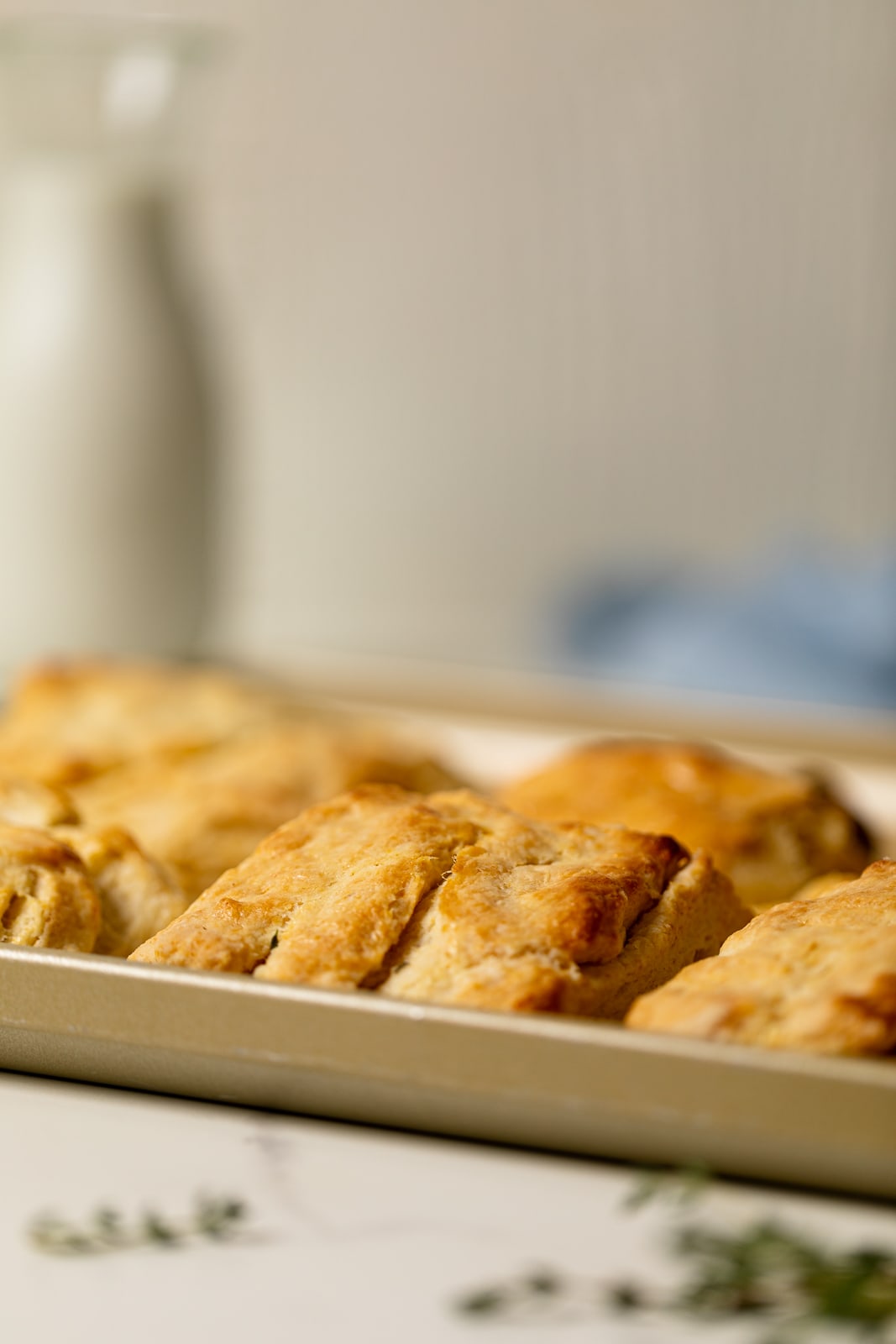 Flaky Honey Buttermilk Biscuits on a plate